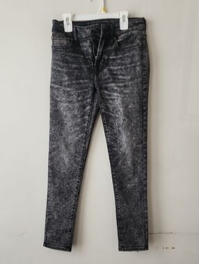 Slim Fit Men's Acid-Wash Black Jeans New Without Tag